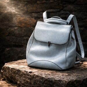 Wink Kangaroo Fashion Shoulder Bag Rucksack Leather Women Backpack Light Blue
